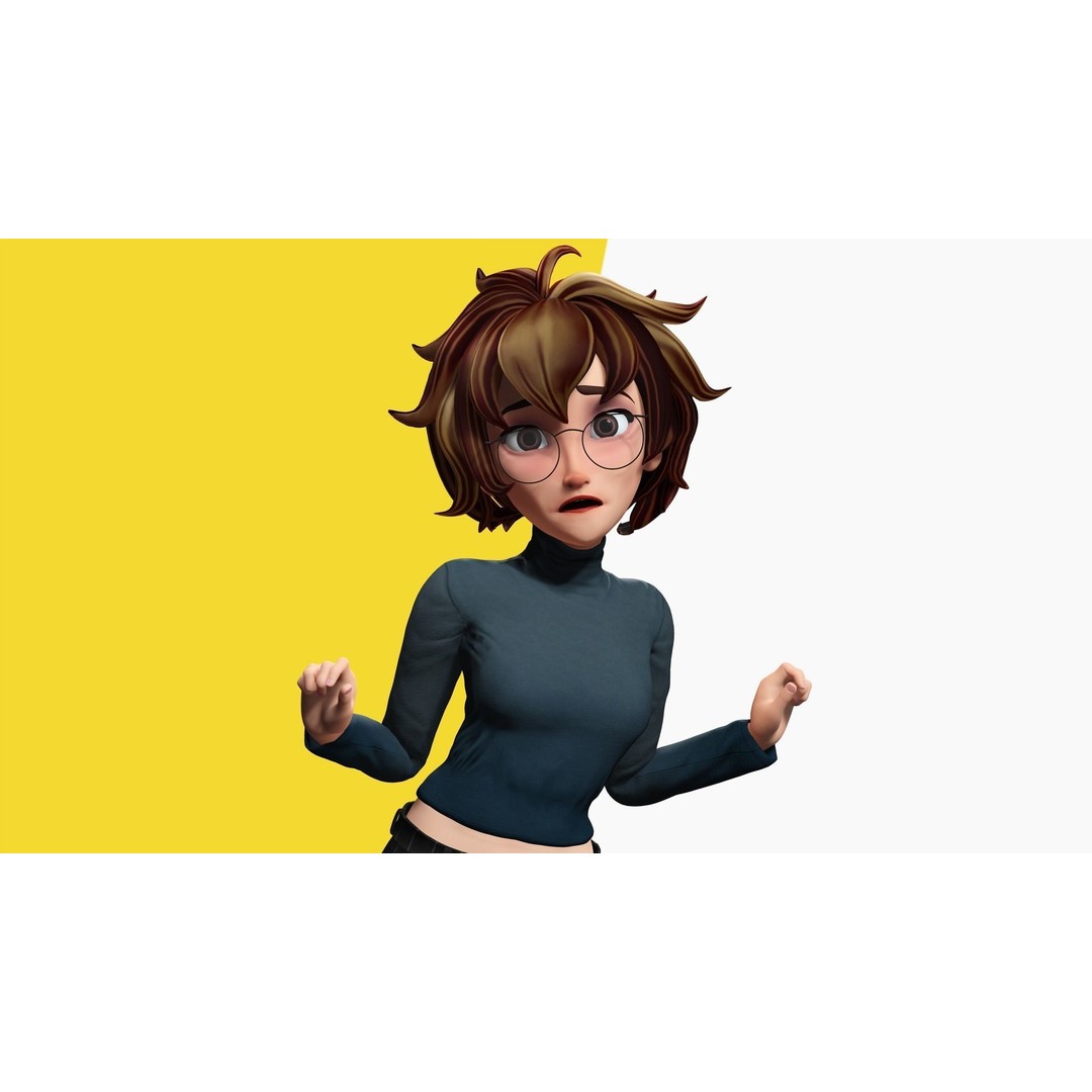 Mother Cartoon Woman 3D Model – Rigged Low-Poly Character for Animation - View 10