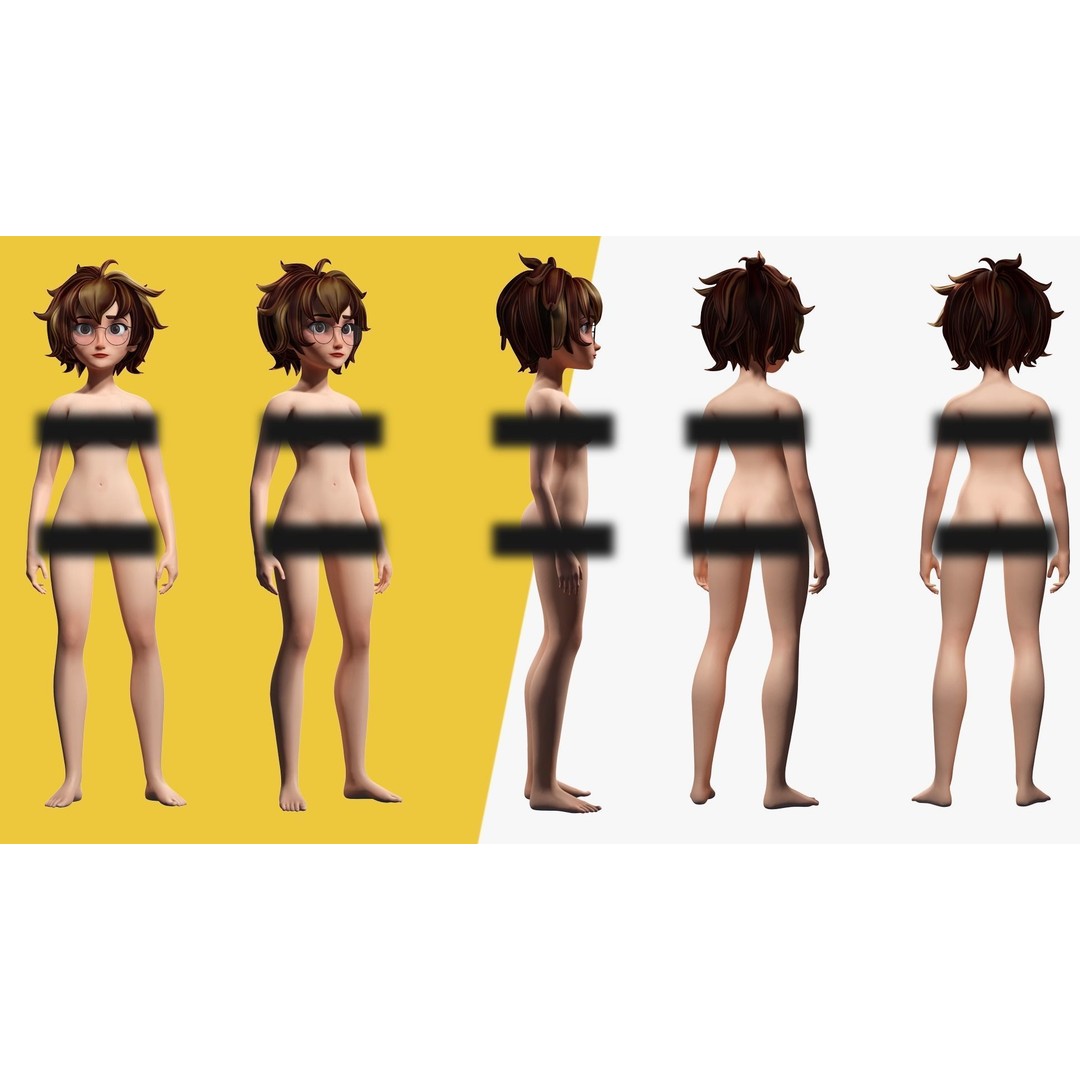 Mother Cartoon Woman 3D Model – Rigged Low-Poly Character for Animation - View 18