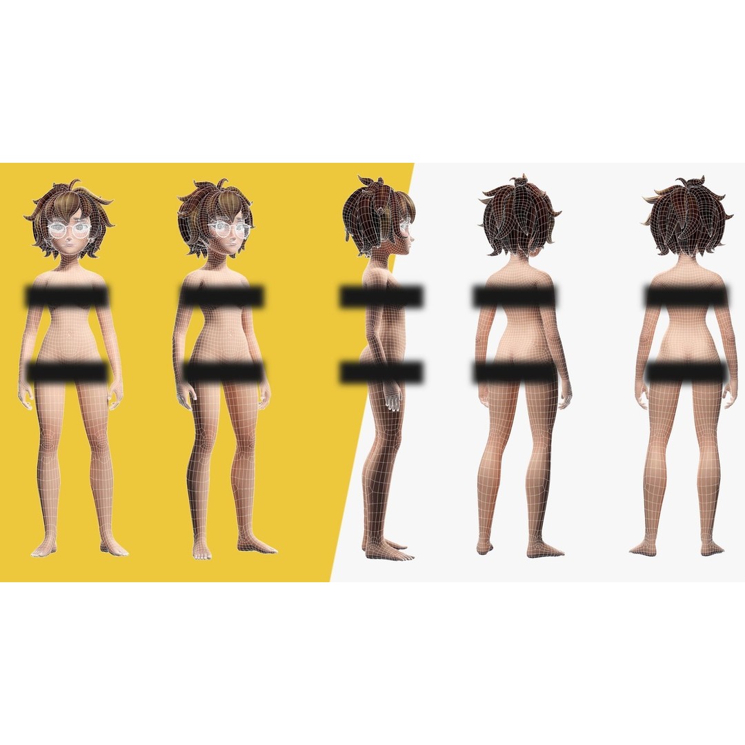 Mother Cartoon Woman 3D Model – Rigged Low-Poly Character for Animation - View 19