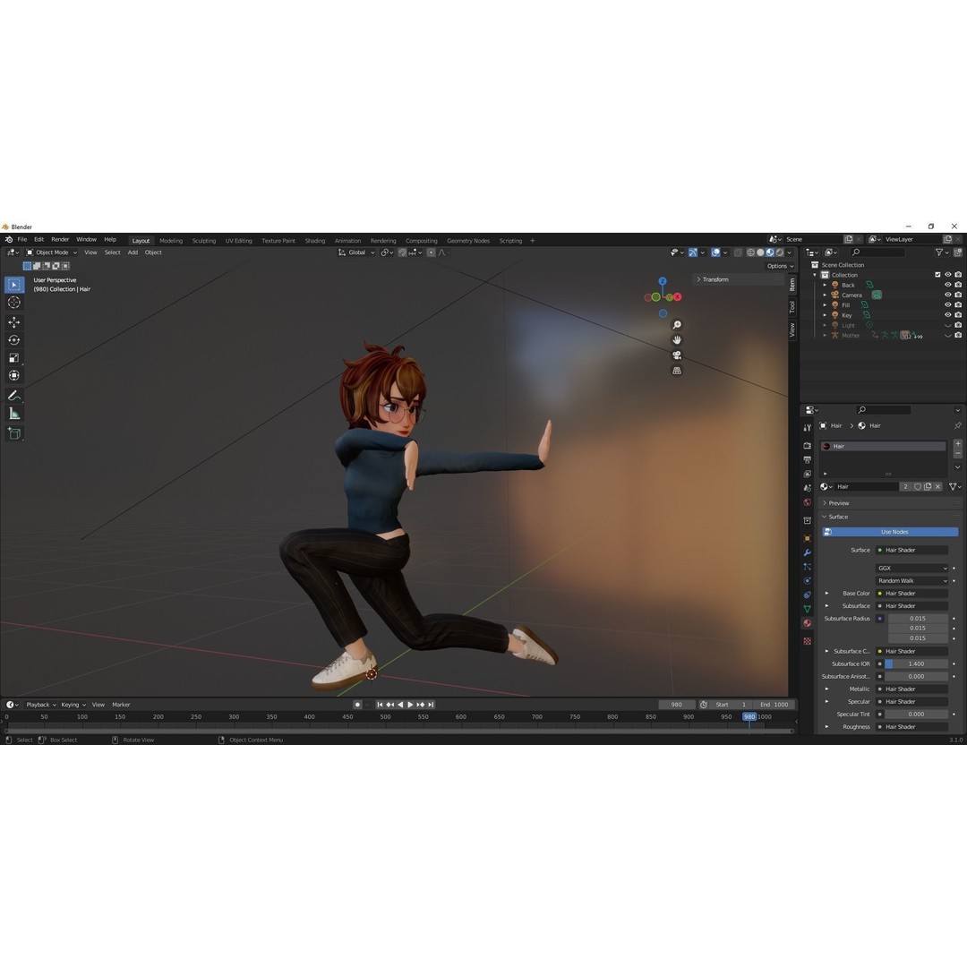 Mother Cartoon Woman 3D Model – Rigged Low-Poly Character for Animation - View 28