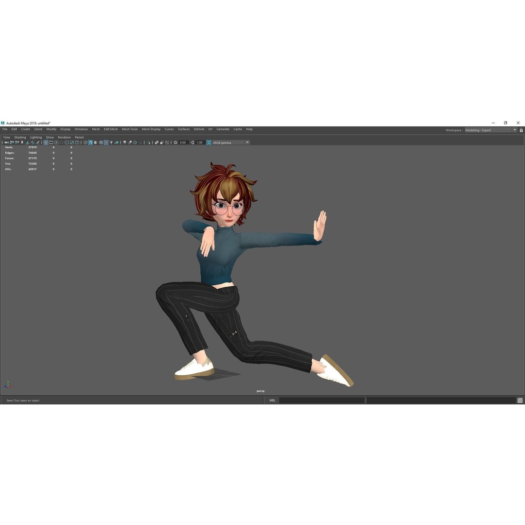 Mother Cartoon Woman 3D Model – Rigged Low-Poly Character for Animation - View 32