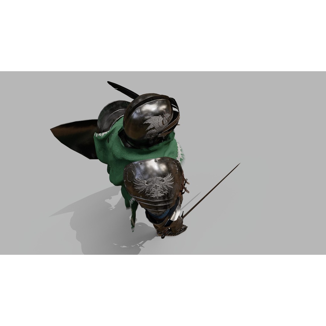 Knight Traveler 3D Model – Low Poly Rigged Character with PBR Textures - View 10