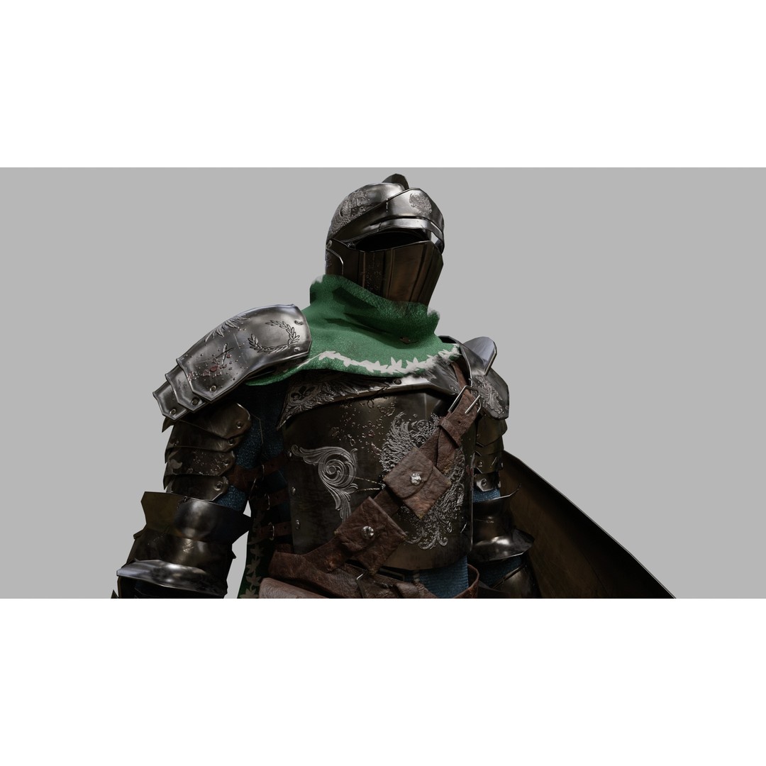 Knight Traveler 3D Model – Low Poly Rigged Character with PBR Textures - View 11