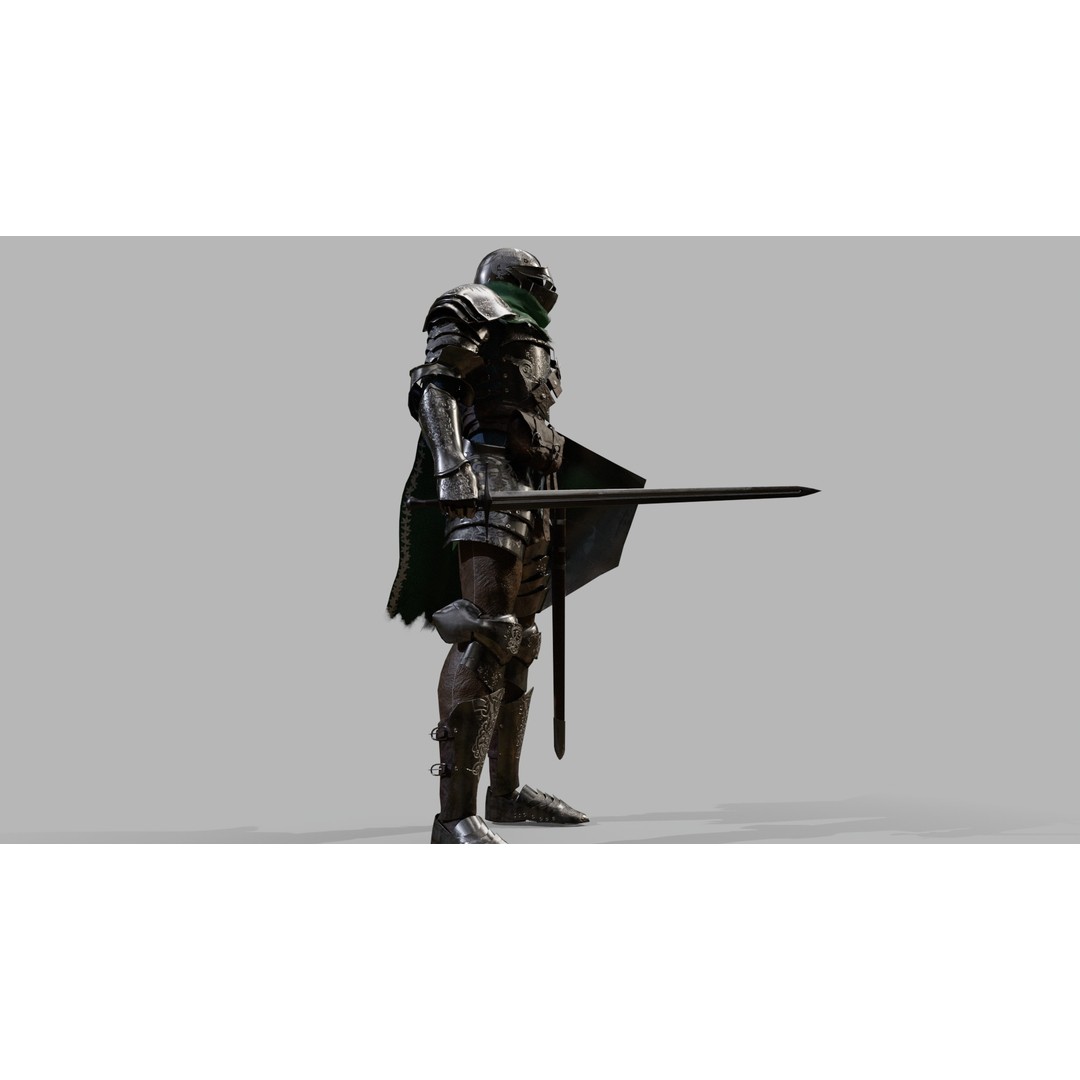 Knight Traveler 3D Model – Low Poly Rigged Character with PBR Textures - View 13