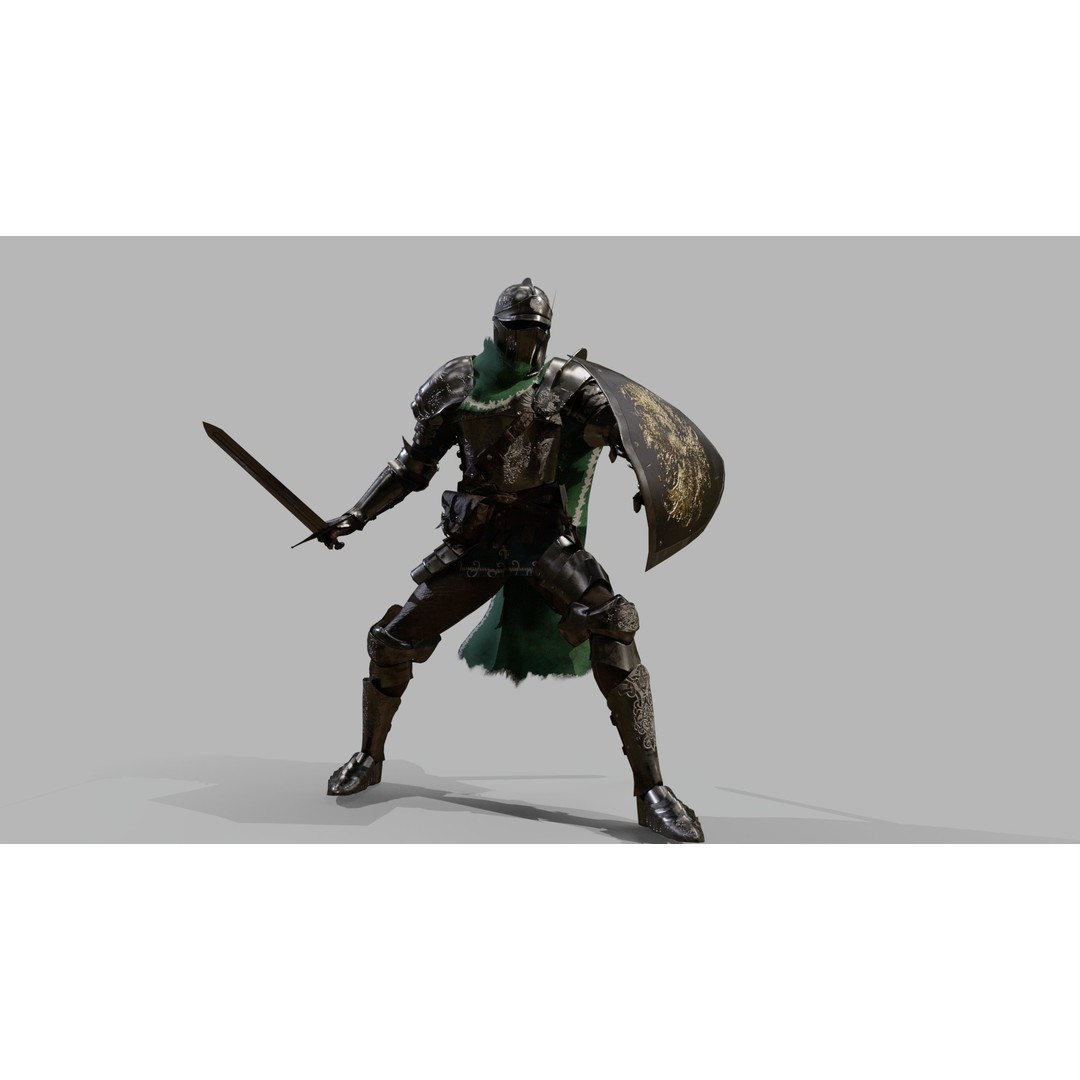 Knight Traveler 3D Model – Low Poly Rigged Character with PBR Textures - View 14