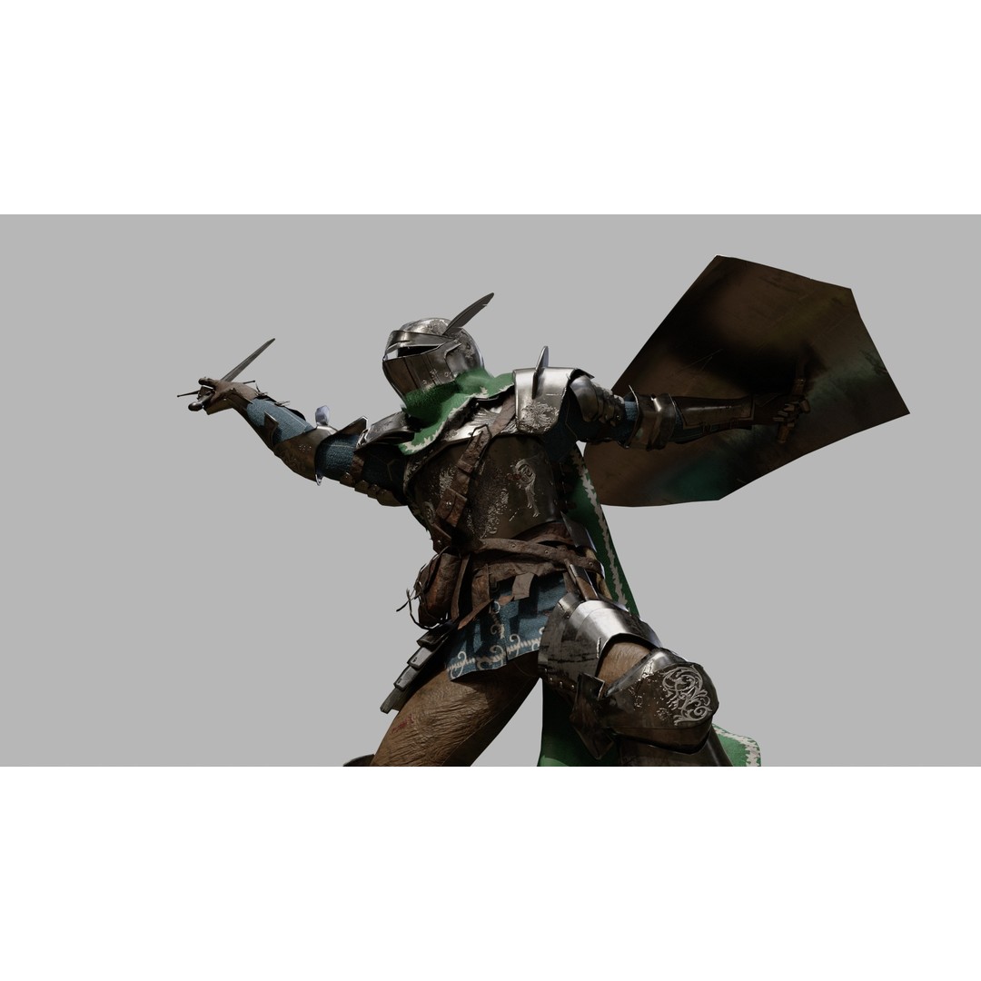 Knight Traveler 3D Model – Low Poly Rigged Character with PBR Textures - View 15