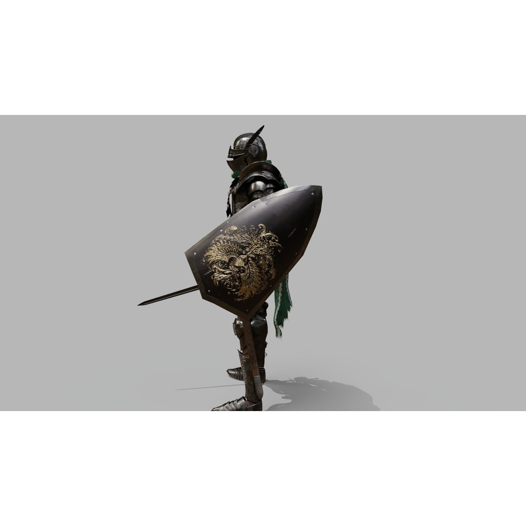 Knight Traveler 3D Model – Low Poly Rigged Character with PBR Textures - View 5