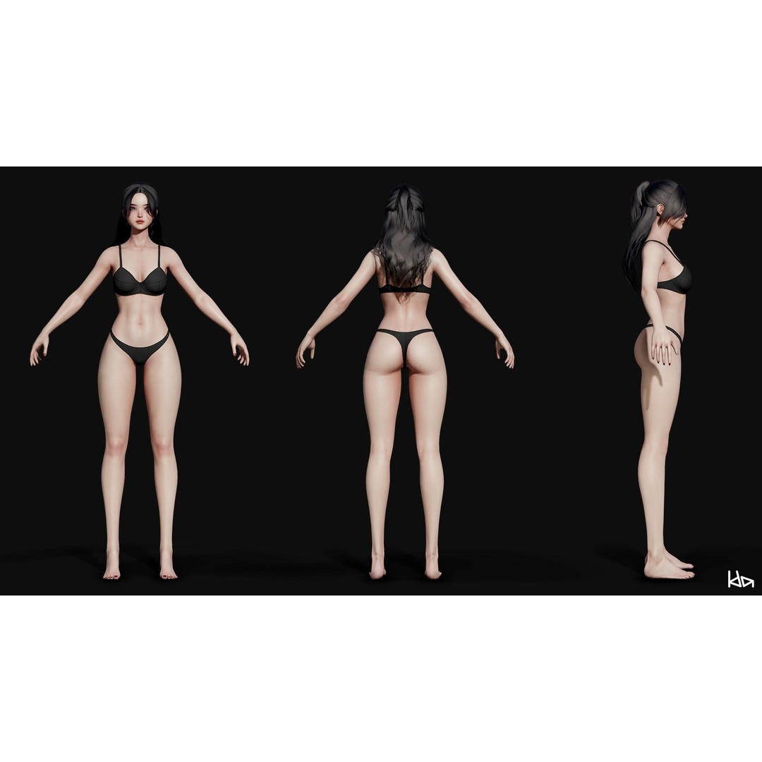 K-POP Series Sun 3D Model – Game Ready Low-Poly Character, FBX, OBJ