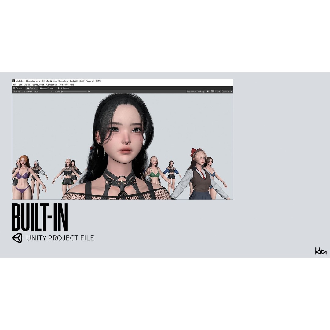 K-POP Series Sun 3D Model – Game Ready Low-Poly Character, FBX, OBJ - View 19