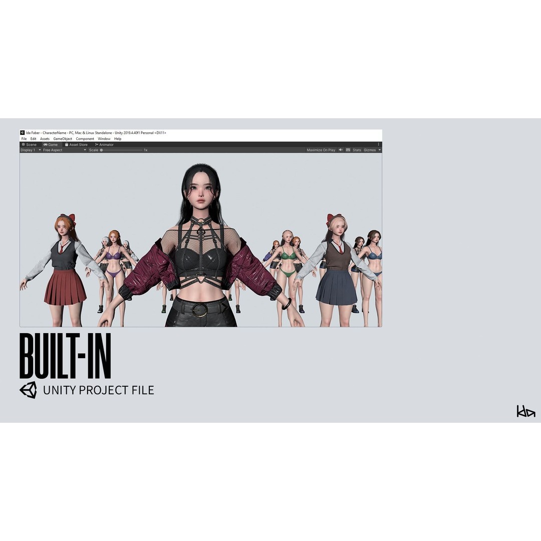 K-POP Series Sun 3D Model – Game Ready Low-Poly Character, FBX, OBJ - View 20