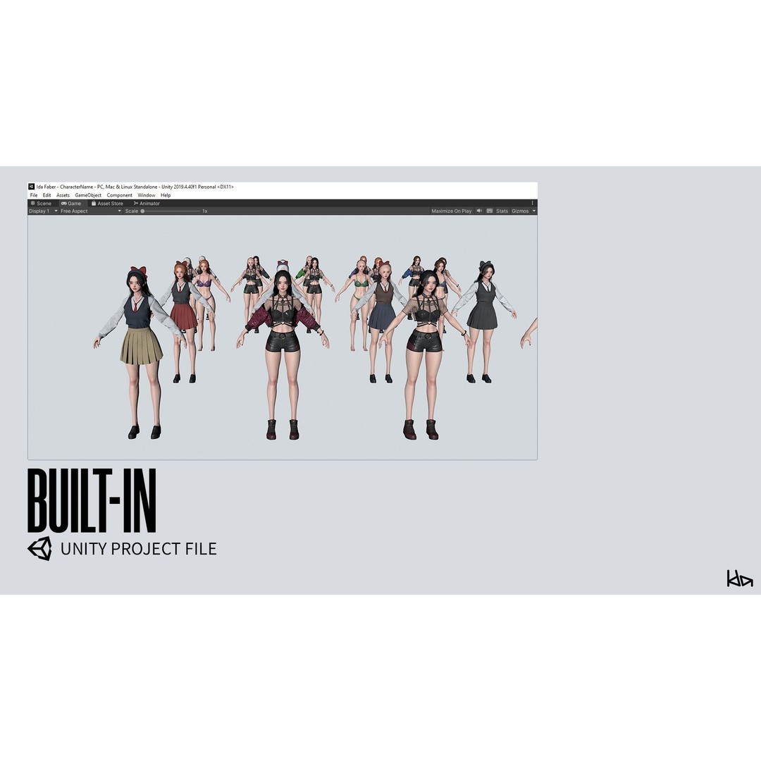 K-POP Series Sun 3D Model – Game Ready Low-Poly Character, FBX, OBJ - View 21