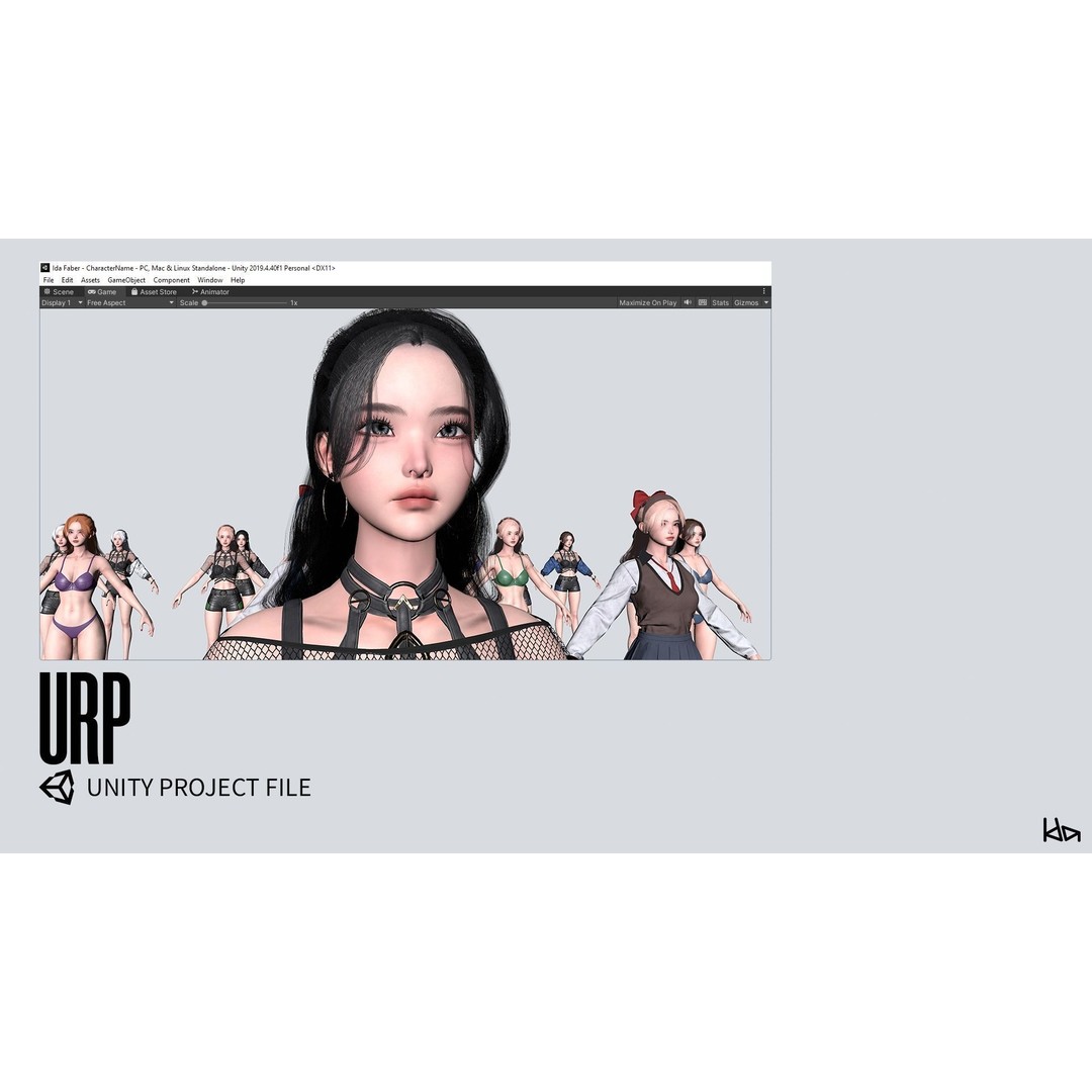 K-POP Series Sun 3D Model – Game Ready Low-Poly Character, FBX, OBJ - View 22