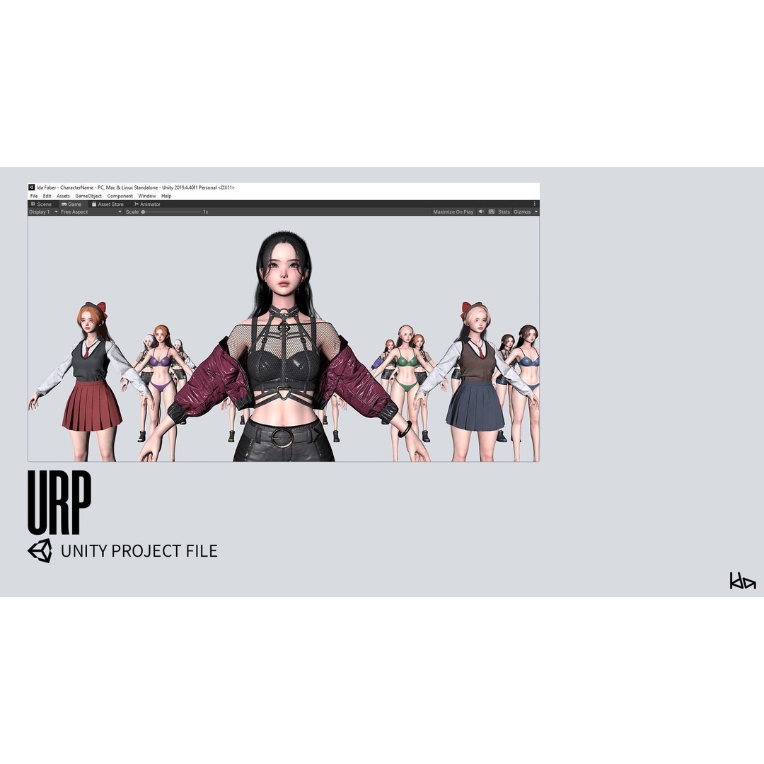 K-POP Series Sun 3D Model – Game Ready Low-Poly Character, FBX, OBJ - View 23