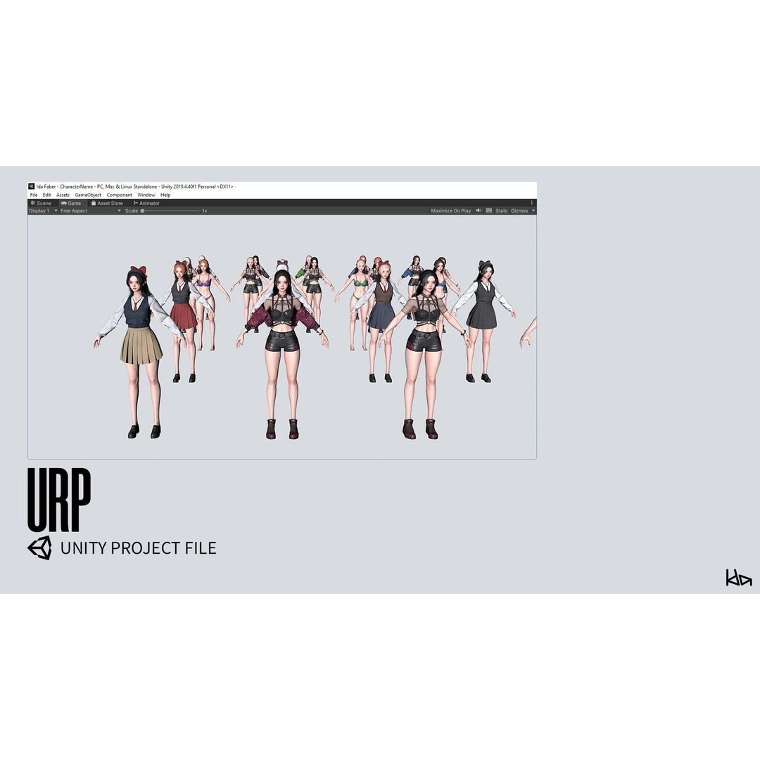 K-POP Series Sun 3D Model – Game Ready Low-Poly Character, FBX, OBJ - View 24
