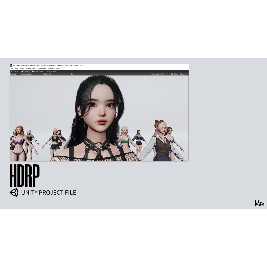 K-POP Series Sun 3D Model – Game Ready Low-Poly Character, FBX, OBJ - View 25