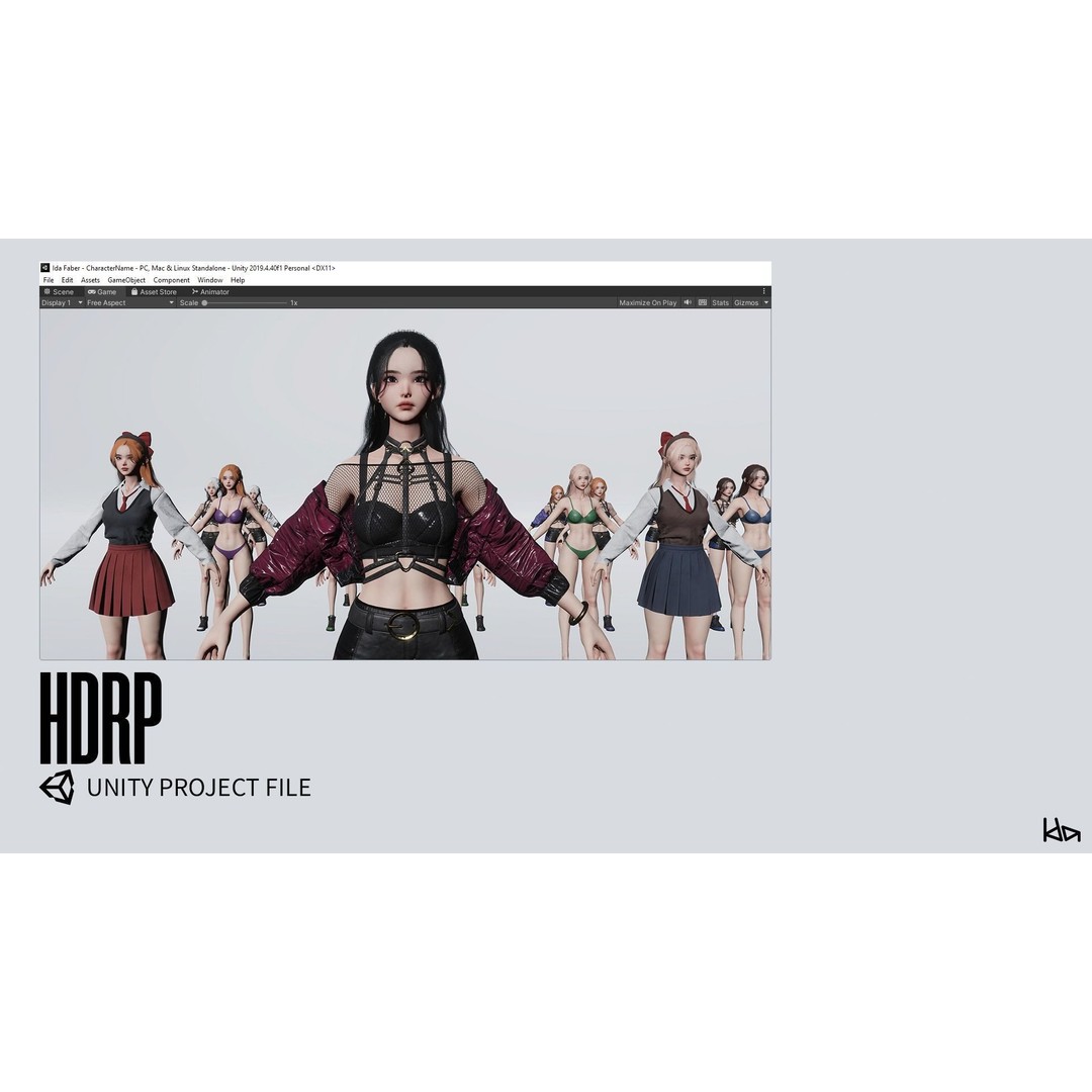 K-POP Series Sun 3D Model – Game Ready Low-Poly Character, FBX, OBJ - View 26