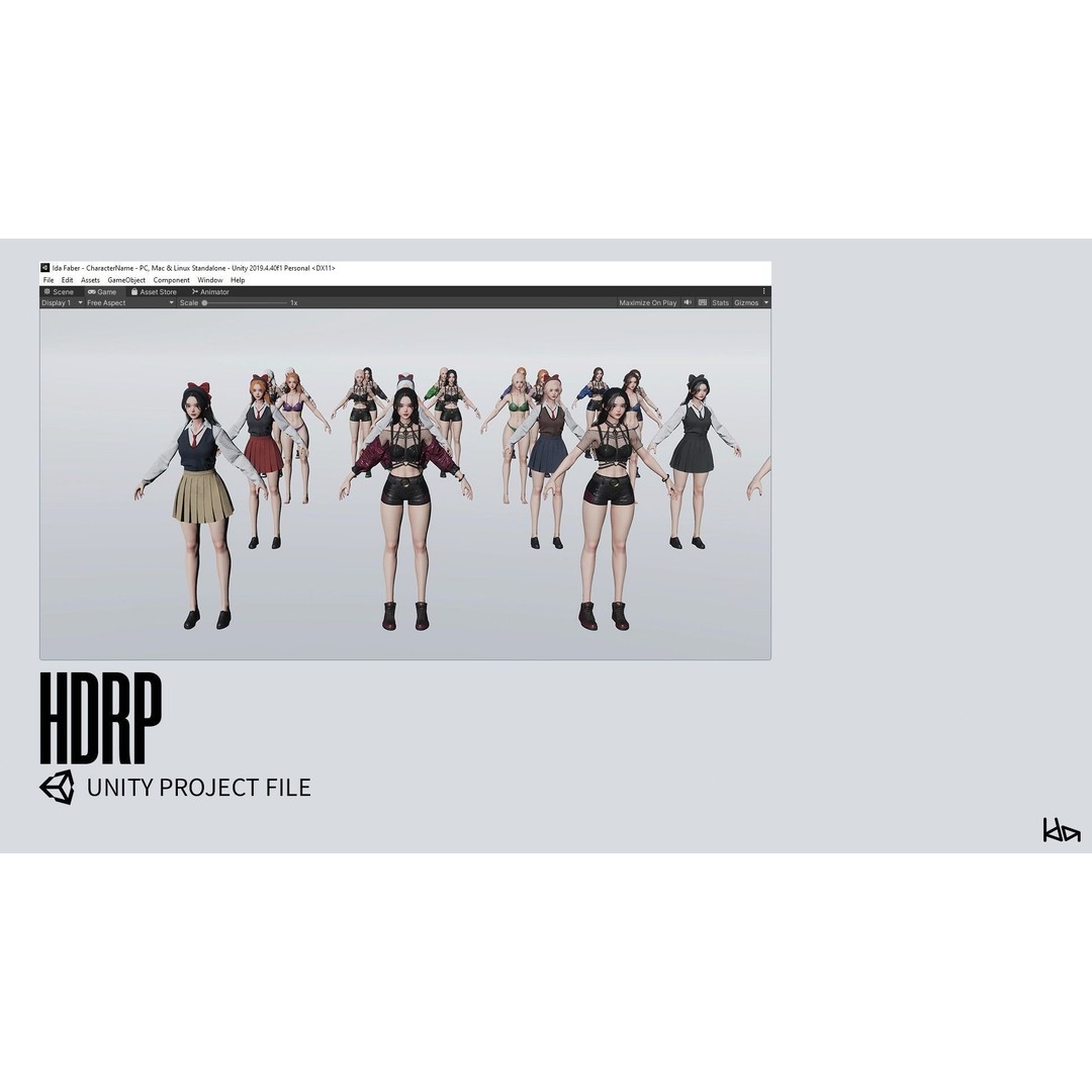 K-POP Series Sun 3D Model – Game Ready Low-Poly Character, FBX, OBJ - View 27