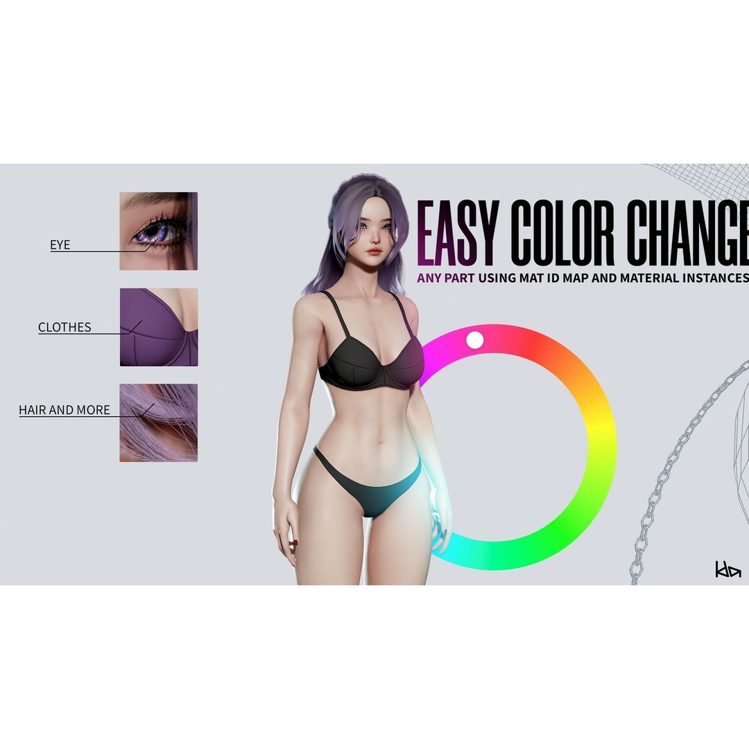 K-POP Series Sun 3D Model – Game Ready Low-Poly Character, FBX, OBJ - View 5