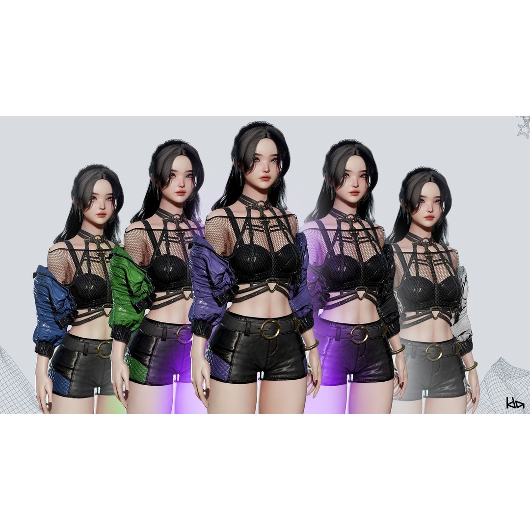 K-POP Series Sun 3D Model – Game Ready Low-Poly Character, FBX, OBJ - View 6