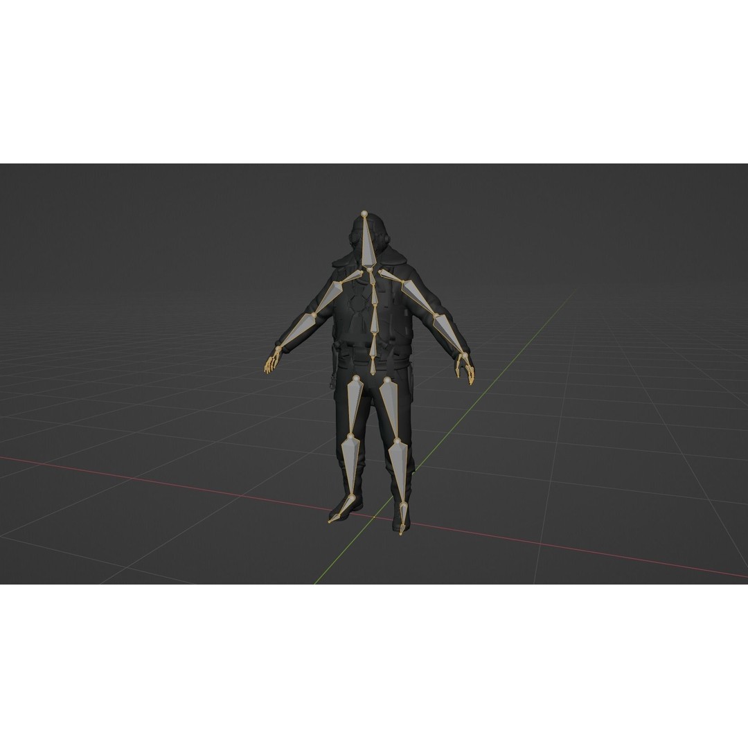 WWII US Soldier Pilot 3D Model – Rigged Character with PBR Textures - View 17