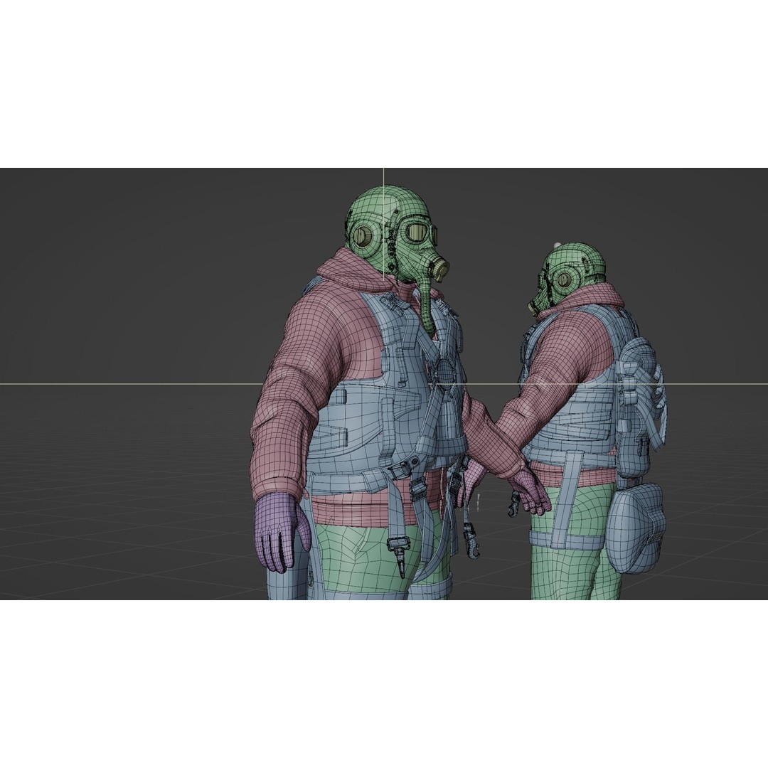 WWII US Soldier Pilot 3D Model – Rigged Character with PBR Textures - View 20