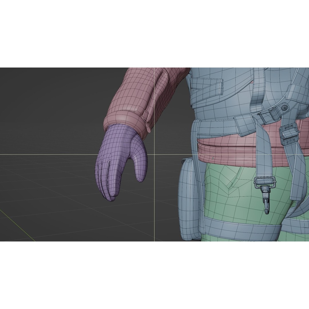 WWII US Soldier Pilot 3D Model – Rigged Character with PBR Textures - View 26