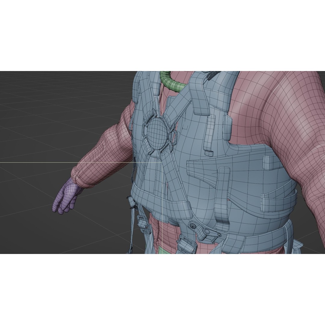WWII US Soldier Pilot 3D Model – Rigged Character with PBR Textures - View 28