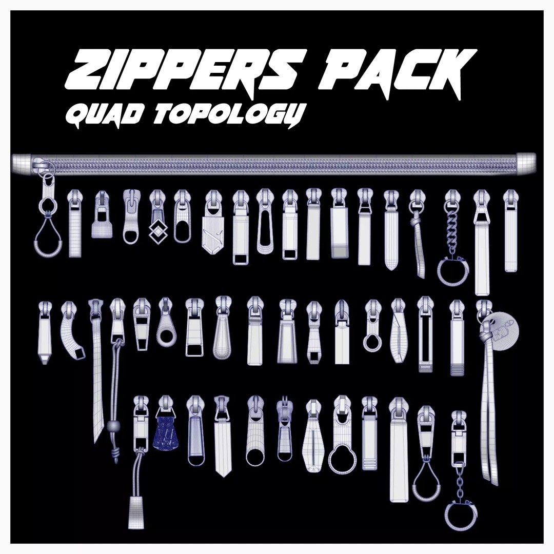 Zipper Puller 3D Model – Low Poly Collection for Fashion & Design - View 2