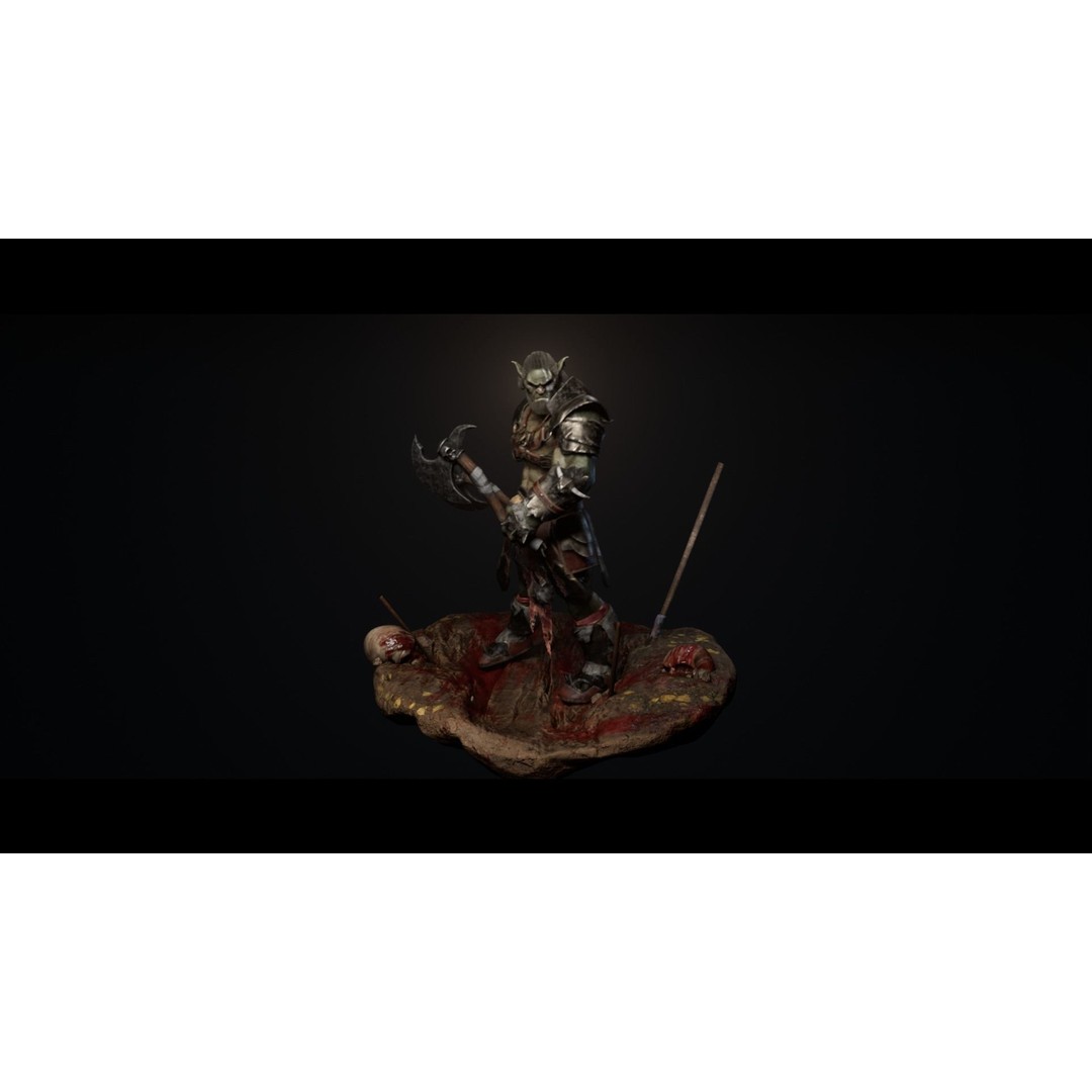 Goblin Champion 3D Model – Low Poly Animated Rigged Character, FBX - View 10