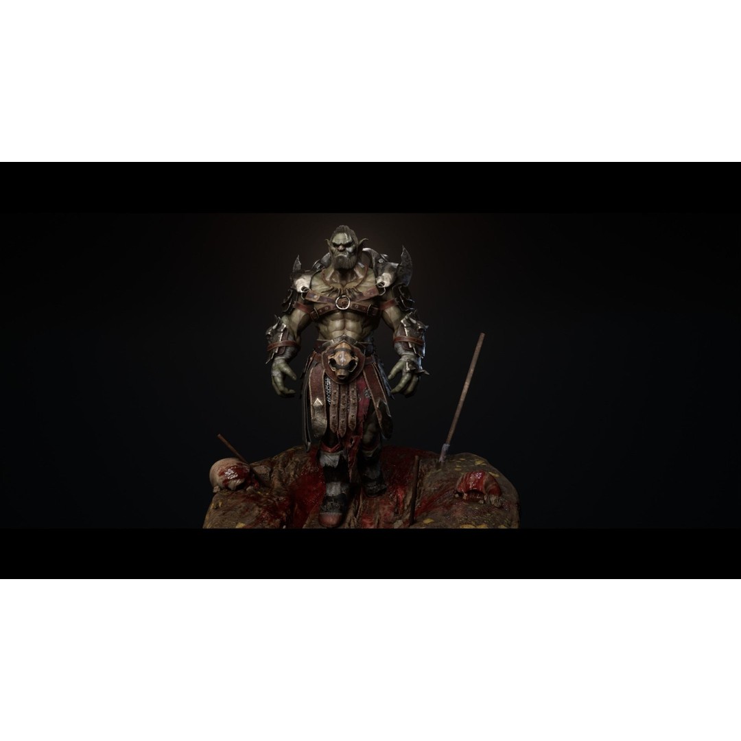 Goblin Champion 3D Model – Low Poly Animated Rigged Character, FBX - View 12