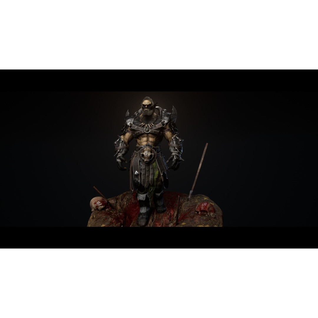 Goblin Champion 3D Model – Low Poly Animated Rigged Character, FBX - View 13