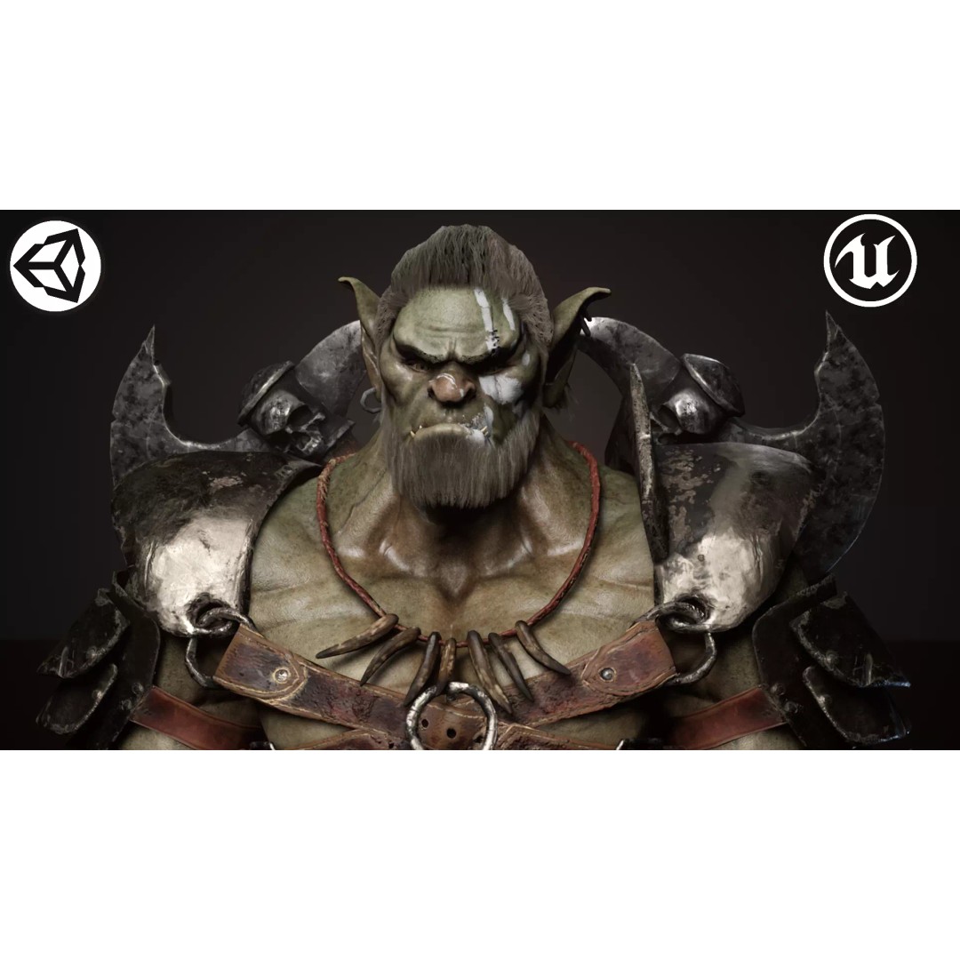 Goblin Champion 3D Model – Low Poly Animated Rigged Character, FBX - View 2