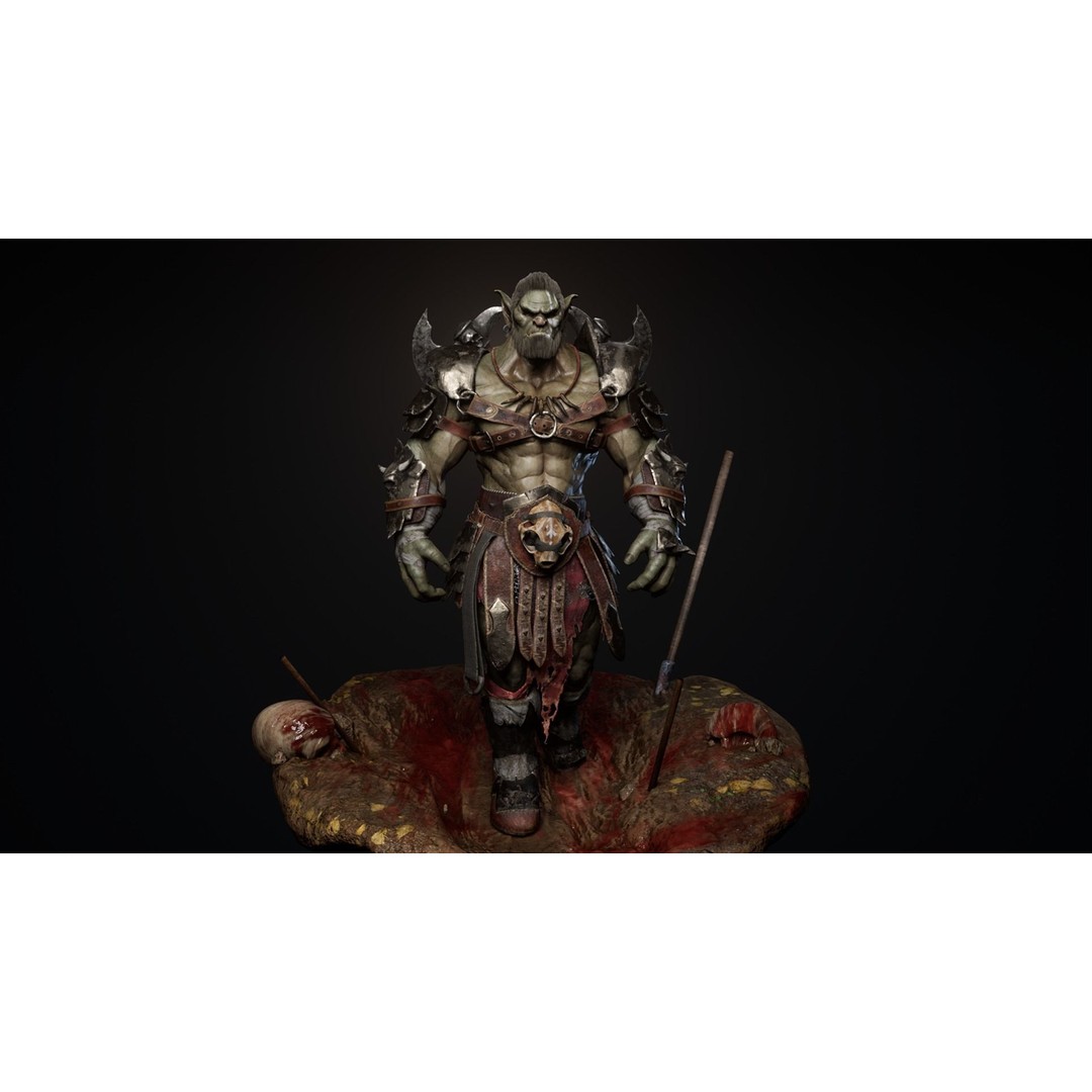 Goblin Champion 3D Model – Low Poly Animated Rigged Character, FBX - View 6