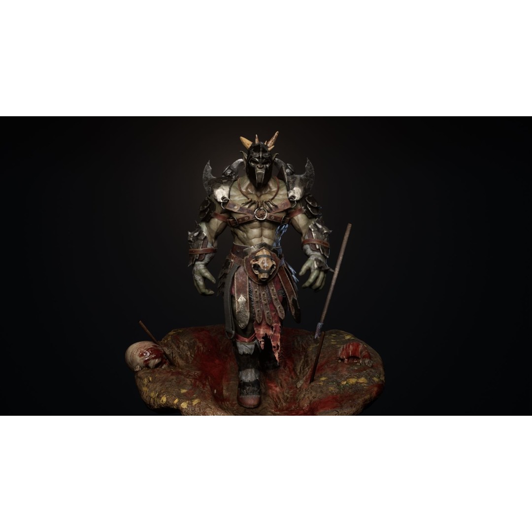 Goblin Champion 3D Model – Low Poly Animated Rigged Character, FBX - View 7