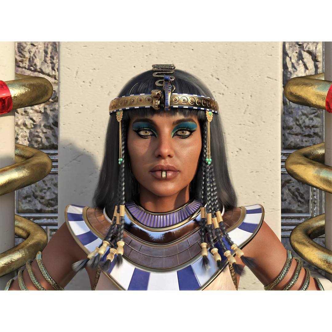 Cleopatra 3D Model – Rigged Low-Poly Character with PBR Textures - View 2
