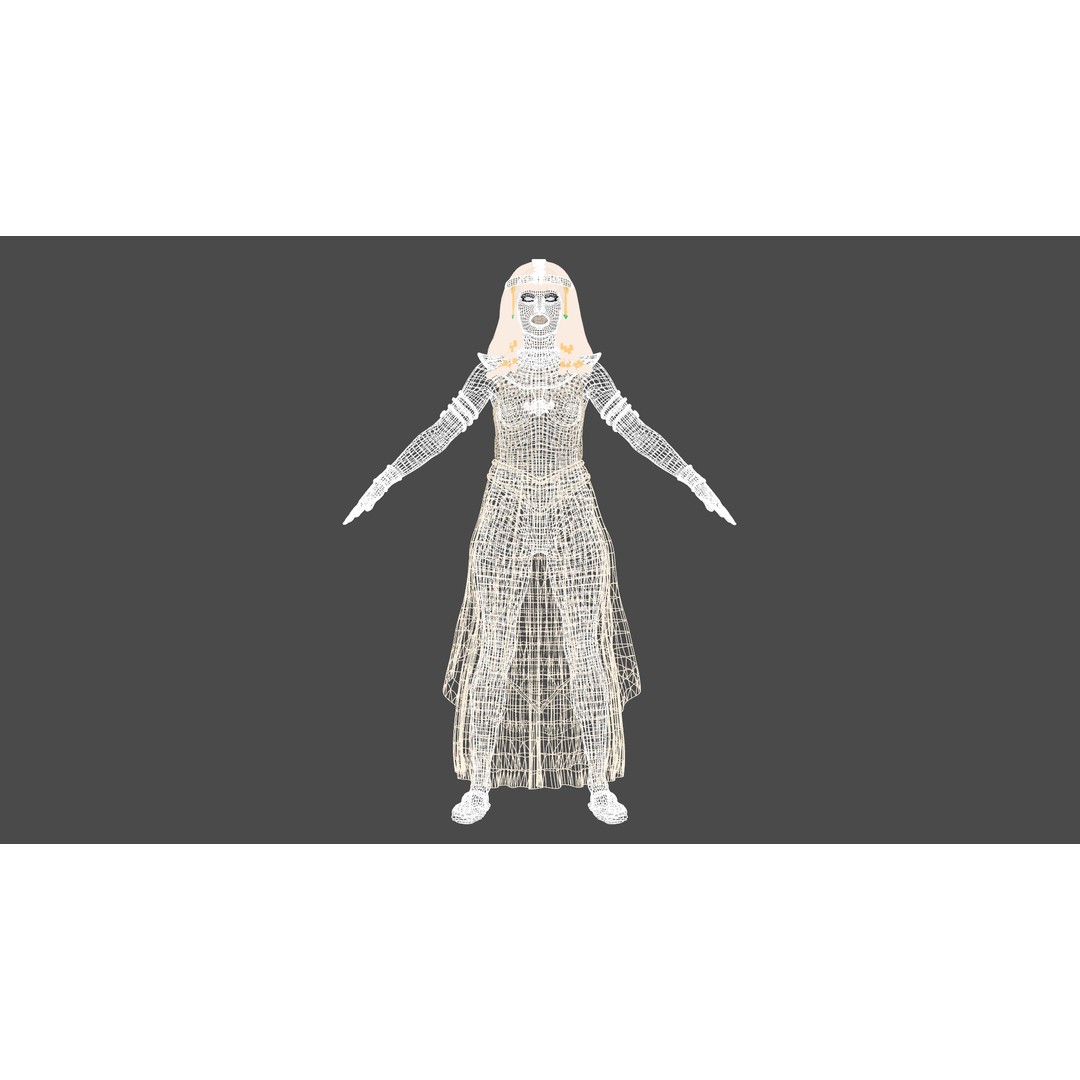 Cleopatra 3D Model – Rigged Low-Poly Character with PBR Textures - View 29
