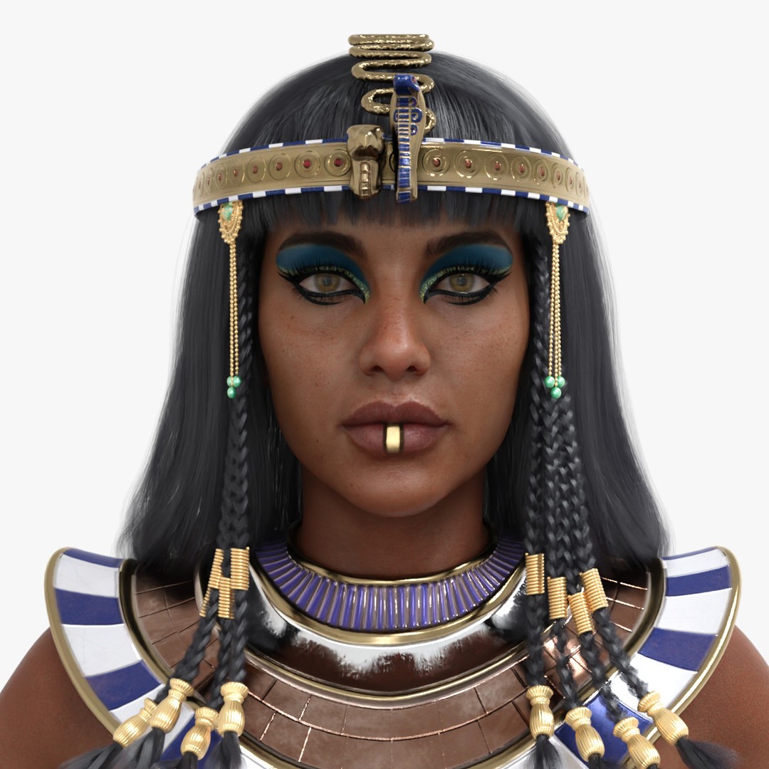 Cleopatra 3D Model – Rigged Low-Poly Character with PBR Textures - View 8