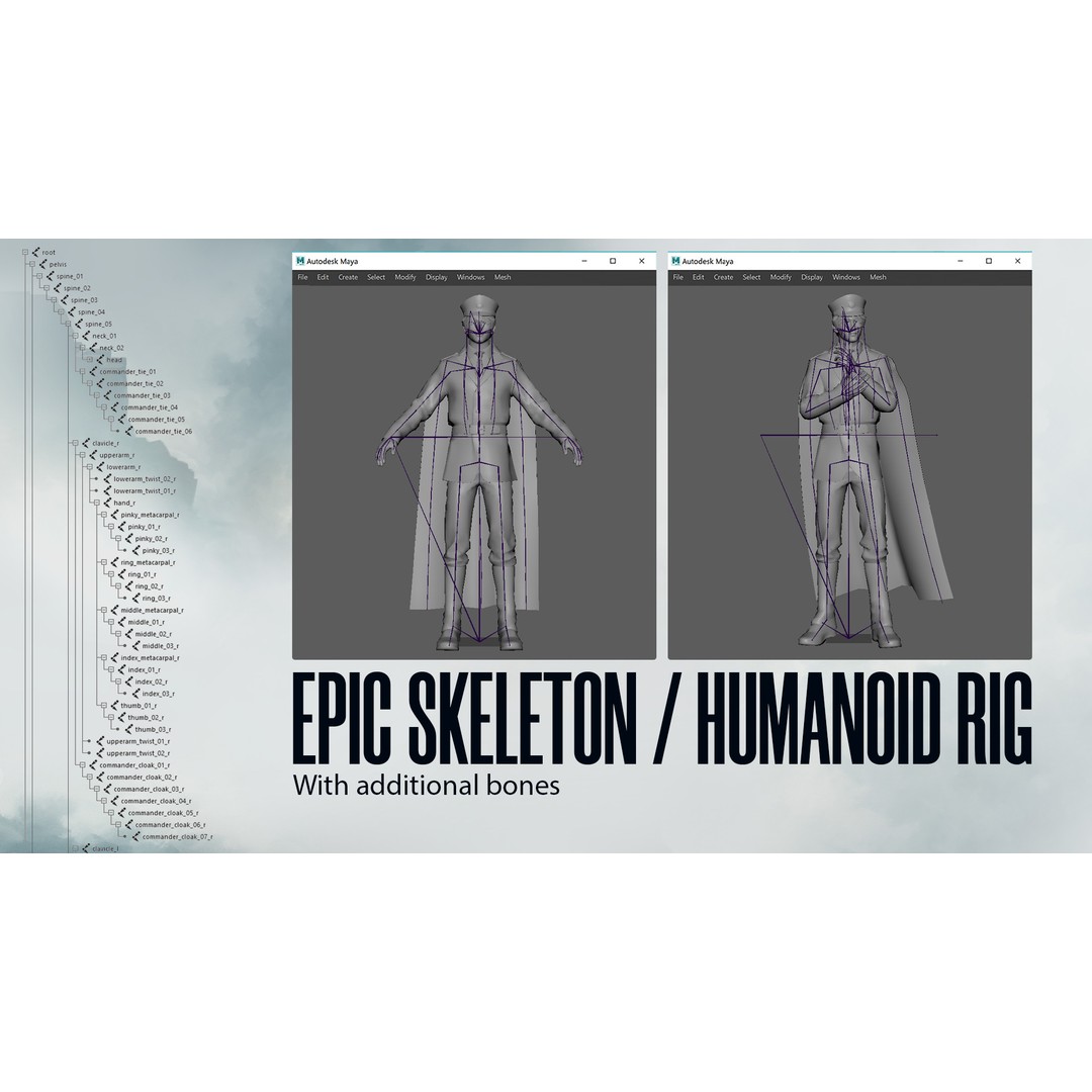 Commander Male and Female Shikikan Officer 3D Model – Game Ready Low-Poly Rigged Asset, FBX - View 16