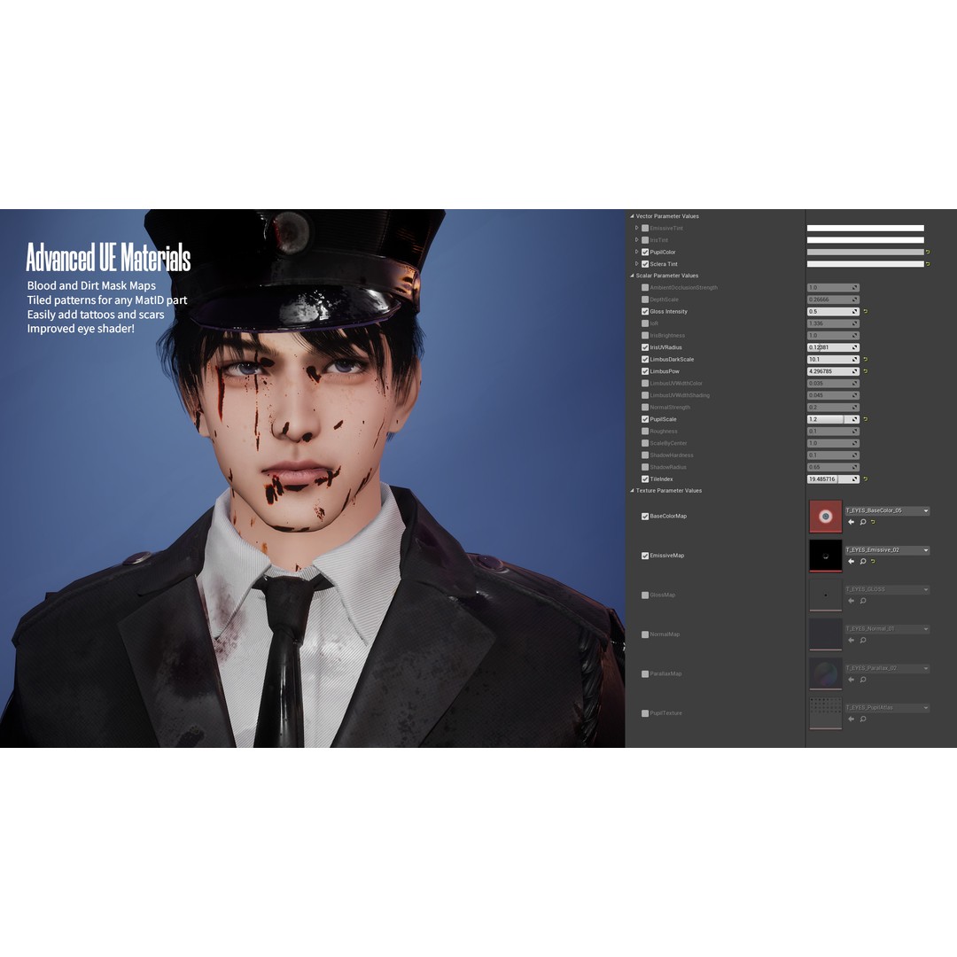 Commander Male and Female Shikikan Officer 3D Model – Game Ready Low-Poly Rigged Asset, FBX - View 20