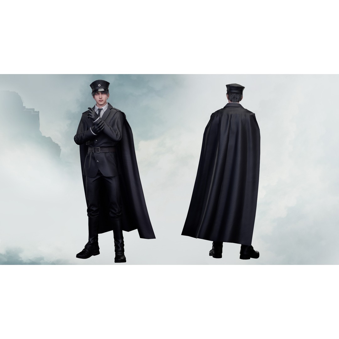 Commander Male and Female Shikikan Officer 3D Model – Game Ready Low-Poly Rigged Asset, FBX - View 5