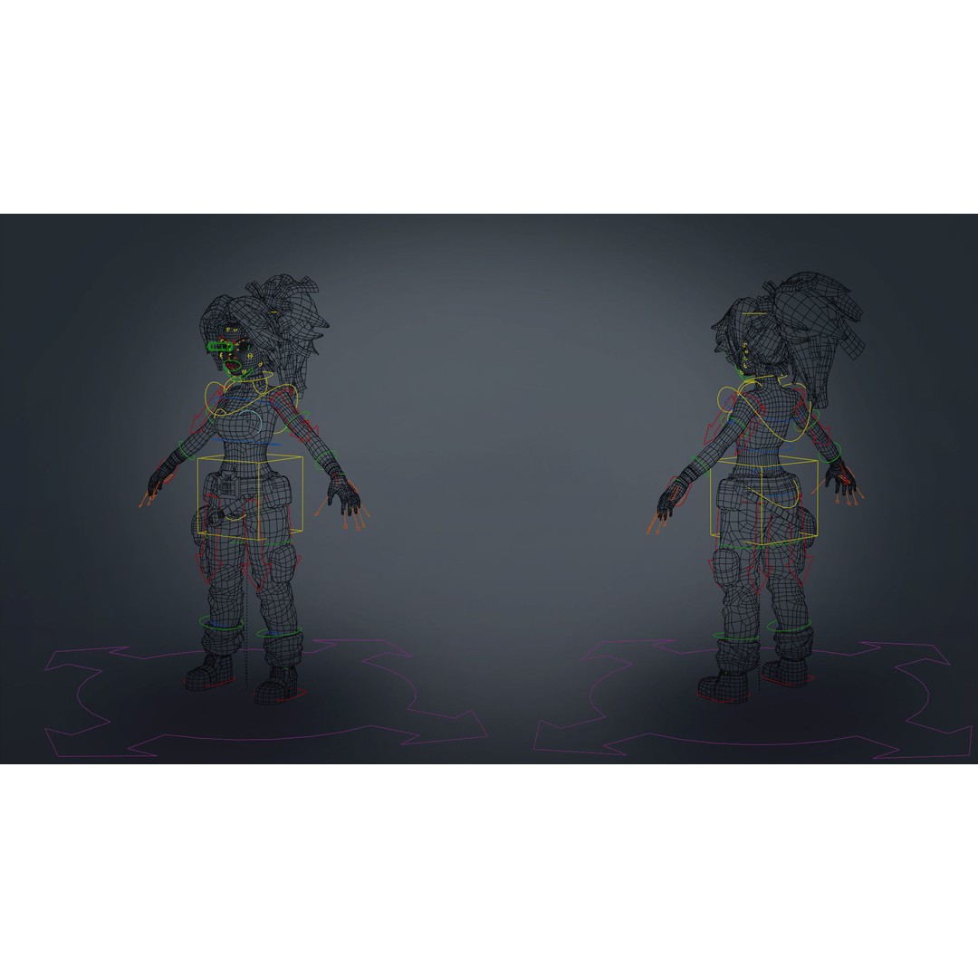 Fantasy Engineer 3D Model – Low Poly Rigged Character, FBX, Blender - View 17