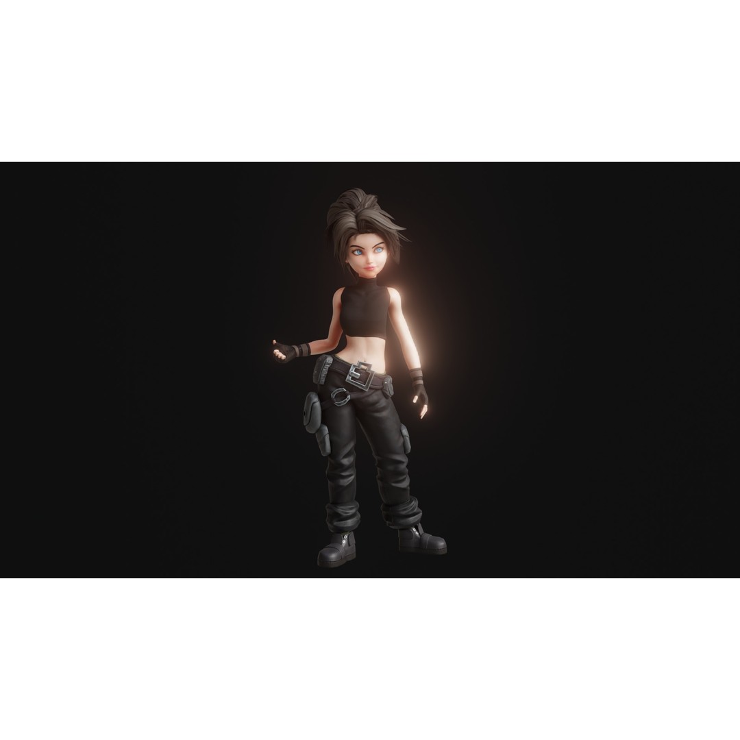 Fantasy Engineer 3D Model – Low Poly Rigged Character, FBX, Blender - View 22