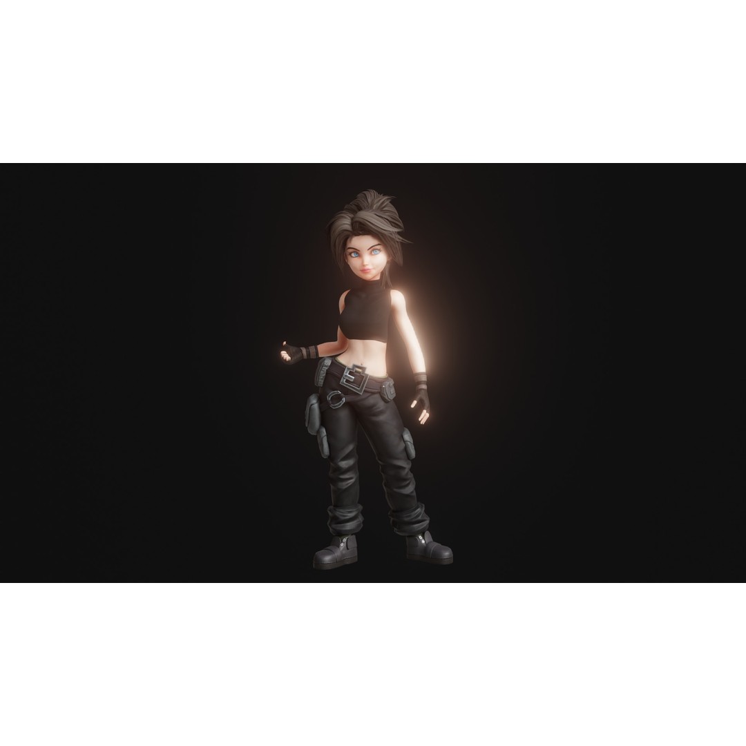 Fantasy Engineer 3D Model – Low Poly Rigged Character, FBX, Blender - View 24