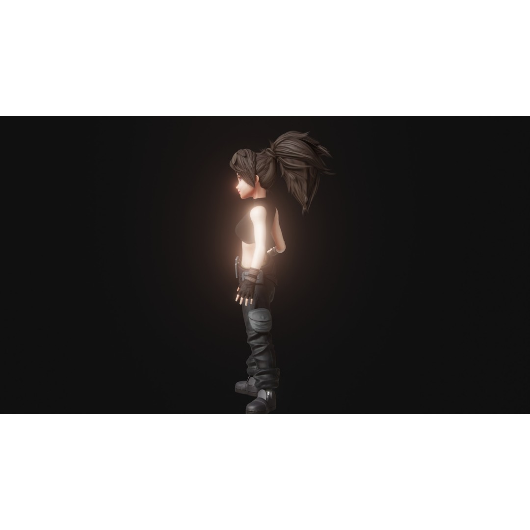Fantasy Engineer 3D Model – Low Poly Rigged Character, FBX, Blender - View 30