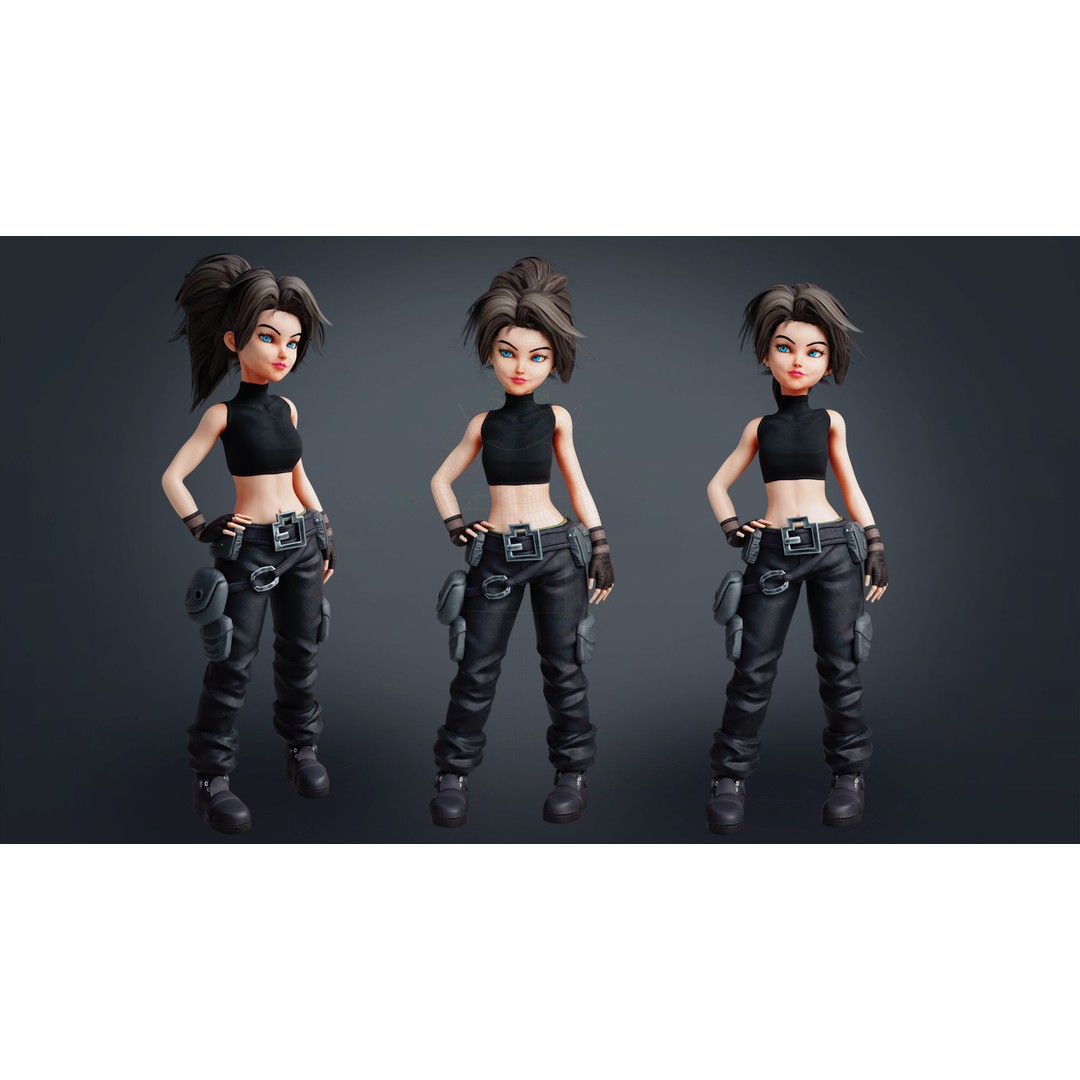 Fantasy Engineer 3D Model – Low Poly Rigged Character, FBX, Blender - View 4