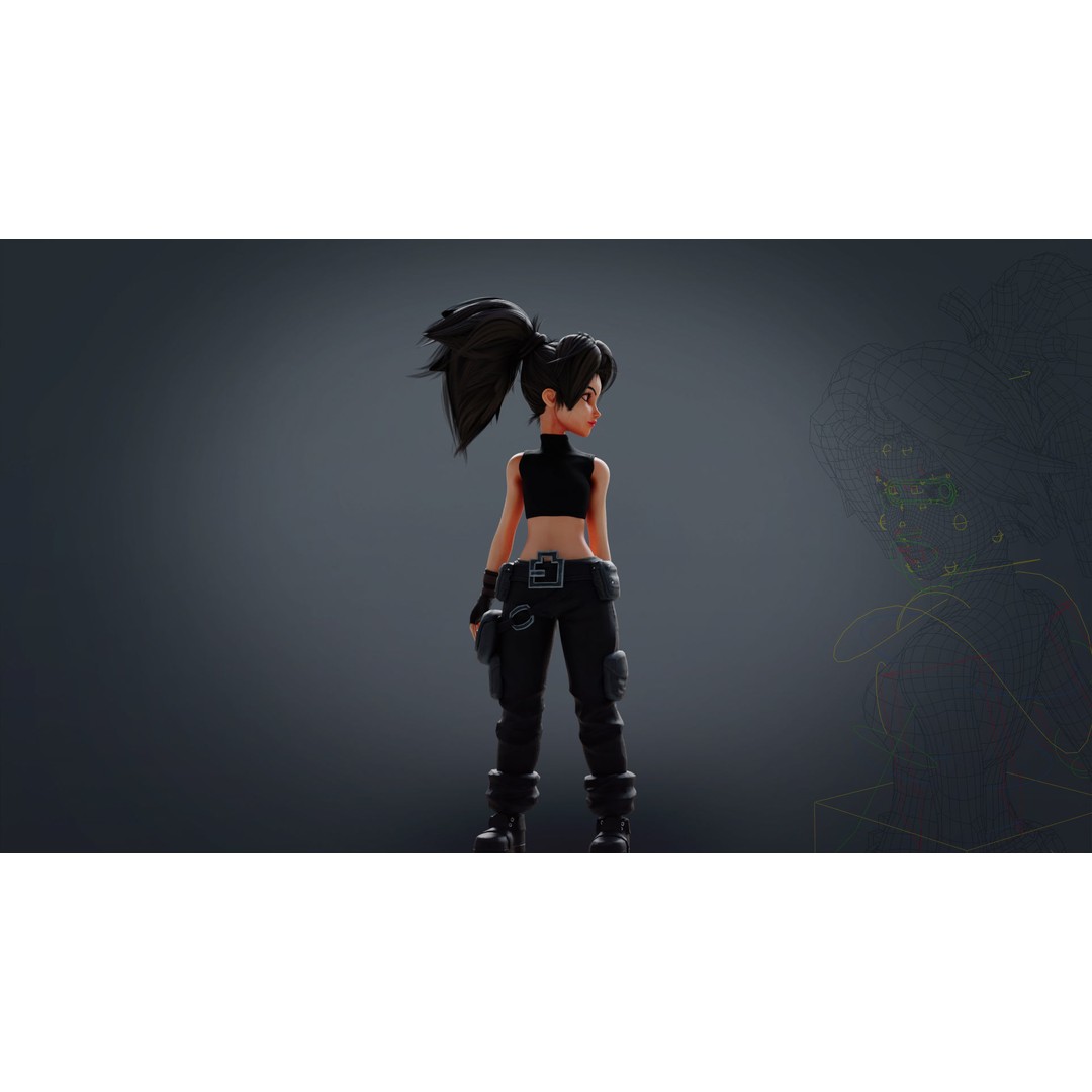 Fantasy Engineer 3D Model – Low Poly Rigged Character, FBX, Blender - View 6