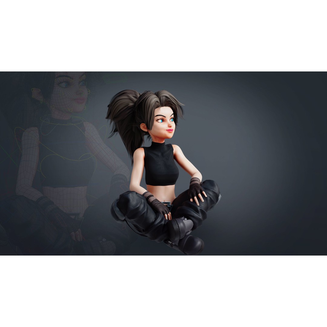 Fantasy Engineer 3D Model – Low Poly Rigged Character, FBX, Blender - View 8