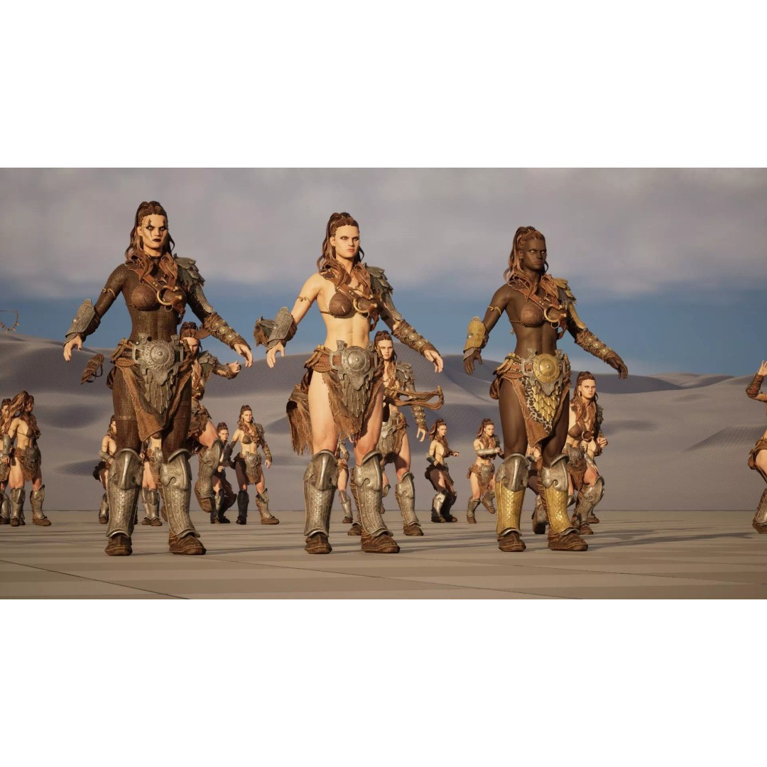 Barbarian Girl 3D Model – Low Poly Character, Rigged, PBR Textures - View 9