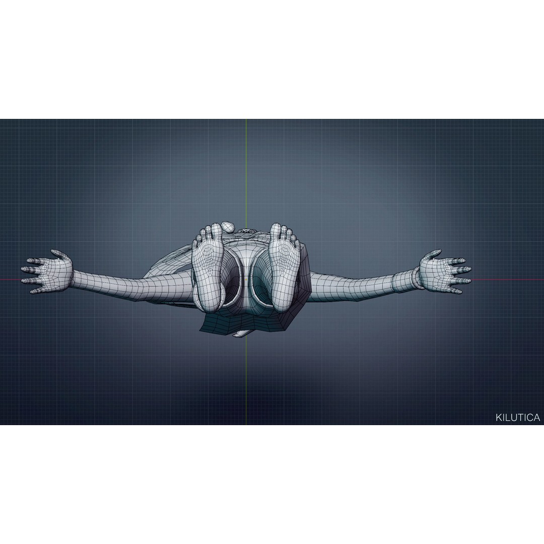 Village Girl 3D Model – Rigged Low-Poly Character Asset, FBX - View 19