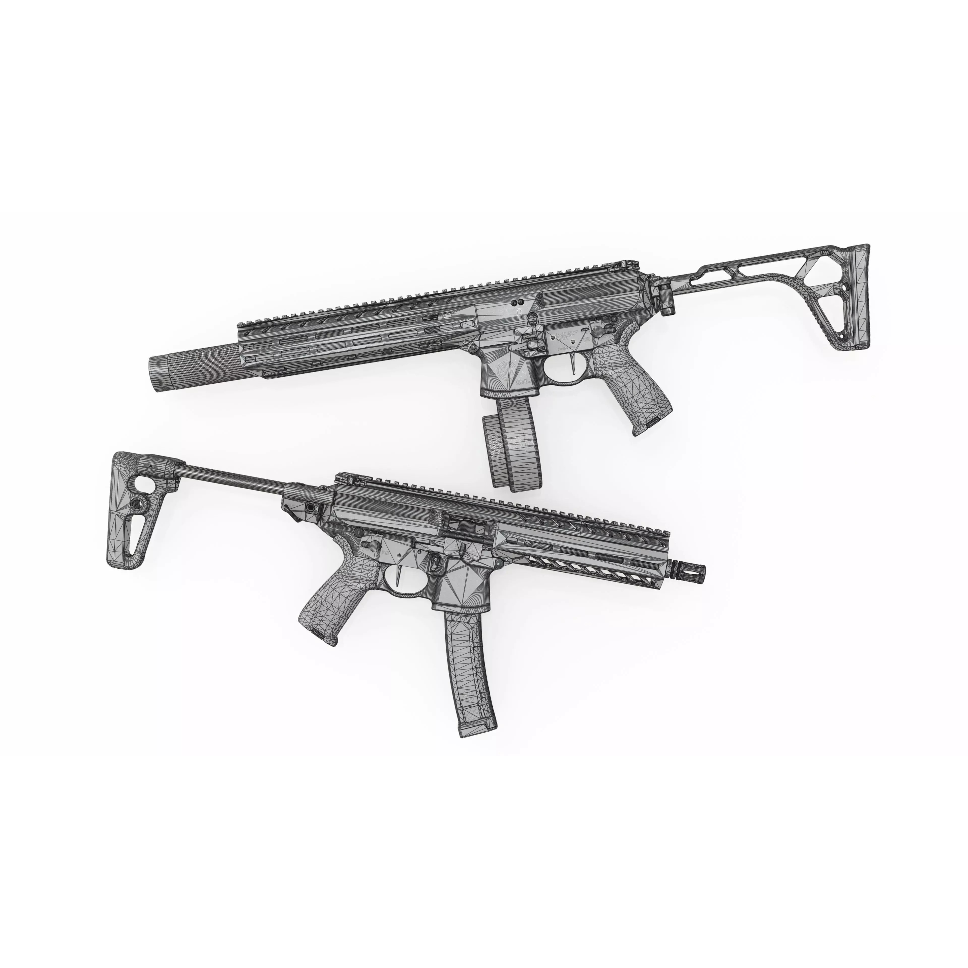 Sig Sauer MPX Submachine Gun - Low-Poly Game-Ready 3D Model - View 3